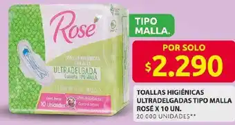 Ara Rosé toallas higiénicas ultradelgadas tipo malla oferta
