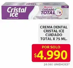 Ara Cristal ice crema dental cuidado total oferta