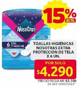 Ara Nosotras toallas higiénicas extra protección de tela oferta