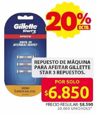 Ara Gillette star3 repuesto de máquina para afeitar oferta