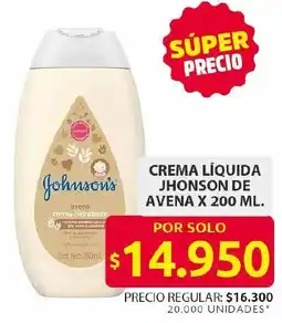 Ara Jhonson crema líquida de avena oferta
