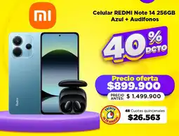 Alkomprar Celular redmi note 14azul + audifonos oferta