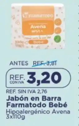FarmaTodo Farmatodo bebé jabón en barra hipoalergénico avena oferta
