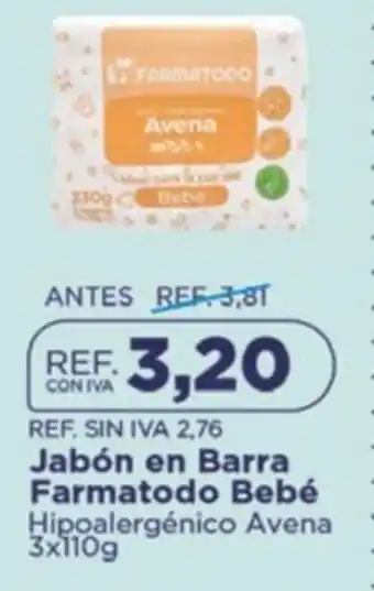 FarmaTodo Farmatodo bebé jabón en barra hipoalergénico avena oferta