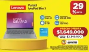 Alkomprar Lenovo portátil ideapad slim 3 oferta