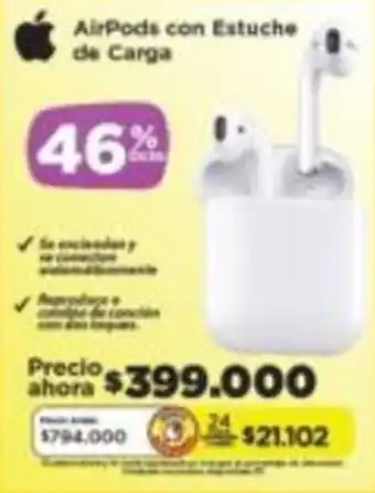 Alkomprar Airpods con estuche de carga oferta