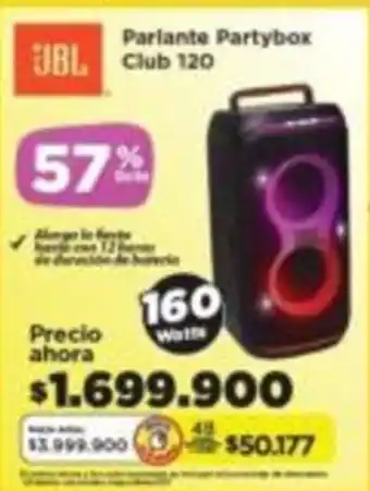 Alkomprar JBL parlante partybox oferta