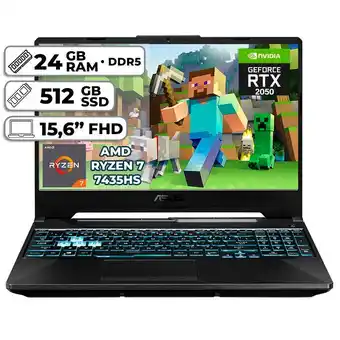 Falabella PORTÁTIL GAMER WIN 11 HOME RYZEN 7 24GB RAM 512GB SSD RTX 2050 4GB 15,6 FHD BLACK oferta