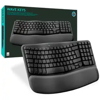 Falabella Teclado Inalámbrico Ergonómico WAVE KEYS Gris Español oferta