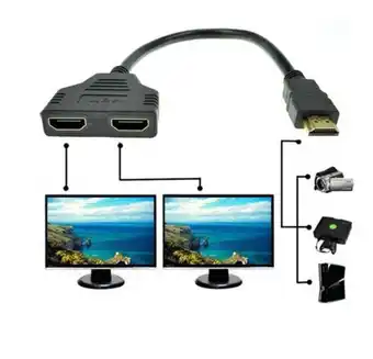 Falabella Adaptador Hdmi Divisor 1 A 2 Pantallas Salida Dual Splitter oferta