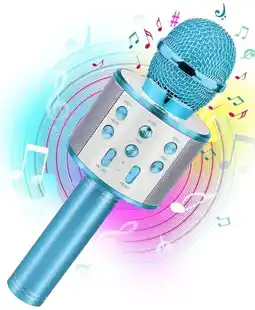 Falabella Micrófono Inalámbrico AZUL Karaoke Ws-858 Bluetooth oferta