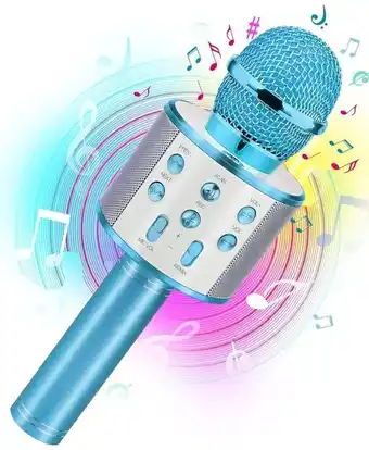 Falabella Micrófono Inalámbrico AZUL Karaoke Ws-858 Bluetooth oferta