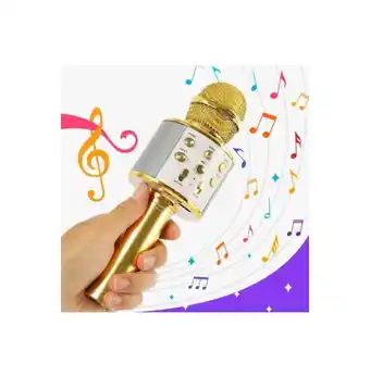 Falabella Micrófono Inalámbrico DORADO Karaoke Ws-858 Bluetooth oferta