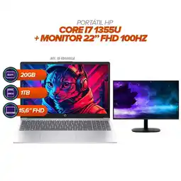 Falabella Portátil HP i7 1355U 20GB RAM 1TB SSD 156” FHD Monitor 22” FHD 100Hz oferta