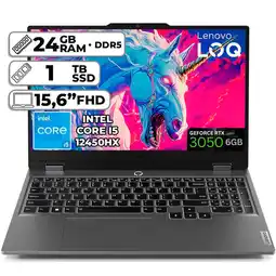 Falabella Portátil Gamer LOQ Intel Core i5-12450HX RTX 3050 24GB RAM 1TB SSD 15.6” FHD oferta