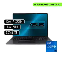 Falabella PORTATIL VIVOBOOK 16 / INTEL CORE I7-13620H / 24GB RAM DDR4 / 512GB SSD M.2 oferta