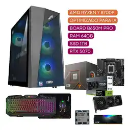 Falabella COMPUTADOR TORRE GAMER AMD RYZEN 7 8700F 64 DDR5 RGB/1TB SSD RTX 5070 12 GB IA oferta