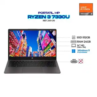 Falabella PORTATIL G10 RYZEN 3 7330U 14" HD - RAM 24GB - SSD 512GB + MOUSE + FUNDA oferta