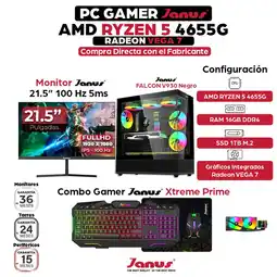 Falabella Computador Gamer AMD Ryzen 5 8500G RAM 16GB SSD 1TB Monitor 22 Pulgadas 100Hz oferta