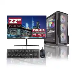 Falabella Computador Gamer Ryzen 5 5600GT SSD 512GB RAM 32GB RGB Monitor 22 121628 oferta