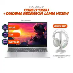 Falabella Portátil HP i7 1355U 40GB RAM 1TB SSD 156” FHD Diadema Redragon H320W con Base oferta