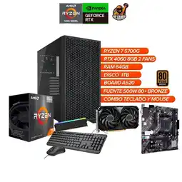 Falabella Torre Gamer Ryzen 7 5700G Chasis Corsair 3000D RTX 4060 8GB 64GB RAM 1TB SSD oferta