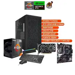 Falabella Torre Gamer Ryzen 7 5700G Chasis Corsair 3000D RTX 3050 6GB 64GB RAM 2TB SSD oferta