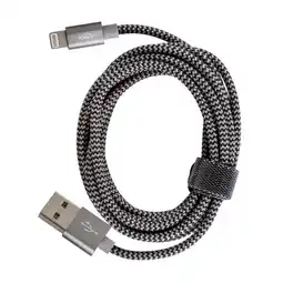 Falabella Cable USB a Lightning de 1 Metro Trenzado Gris-Negro oferta