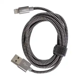 Falabella Cable USB a Lightning de 1 Metro Trenzado Gris-Negro oferta