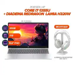 Falabella Portátil HP i7 1355U 20GB RAM 1TB SSD 156” FHD/ Diadema Redragon H320W con Base oferta