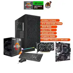 Falabella Torre Gamer Ryzen 7 5700G Chasis Corsair 3000D RTX 3050 6GB 16GB RAM 1TB SSD oferta