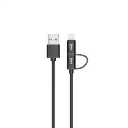 Falabella Cable USB a Micro USB con adaptador USB-C K-GCB2N1 20 Cm Negro oferta