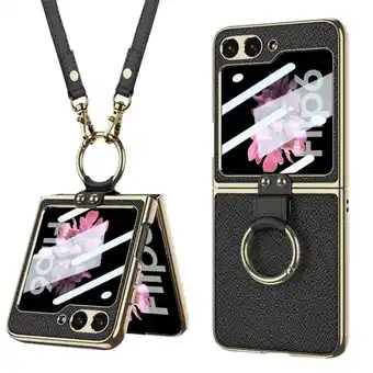 Falabella Funda GKK Electro Plateado Lujo Con correa para Samsung Z Flip 6 Negro oferta