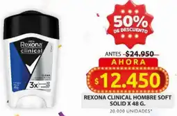 Ara Rexona clinical hombre soft solid oferta