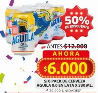 Ara Six-pack de cerveza aguila 0.0 en lata oferta