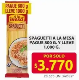 Ara Spaguetti a la mesa pague oferta