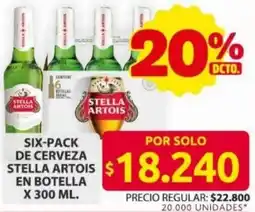 Ara Stella artois six-pack de cerveza en botella oferta