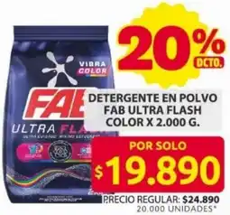Ara Fab ultra flash detergente en polvo color oferta