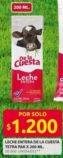 Ara De la cuesta leche entera tetra pak oferta