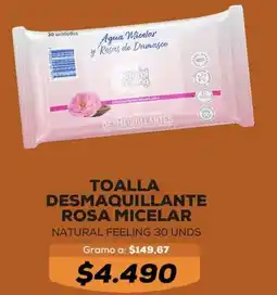 Tiendas D1 Toalla desmaquillante rosa micelar oferta