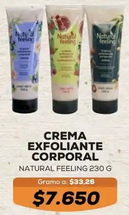 Tiendas D1 Natural feeling crema exfoliante corporal oferta