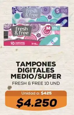 Tiendas D1 Fresh & Free tampones digitales medio/super oferta