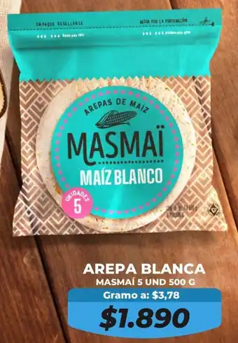 Tiendas D1 Arepa blanca masmaí oferta