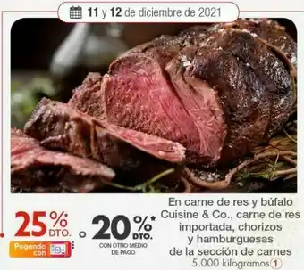 Metro Carne de res y búfalo cuisine & co. carne de res importada, chorizos y hamburguesas de la sección de carnes oferta