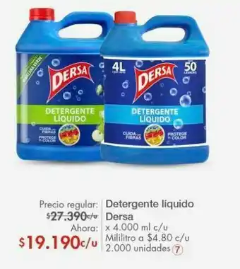 Metro Detergente líquido dersa oferta