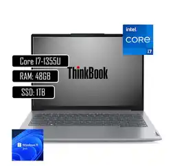Falabella PORTATIL THINKBOOK CORE I7 1355U - 48GB DDR5 - 1TB SSD - 14 WUXGA - RJ45 - WIN 11 PRO oferta