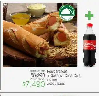 Jumbo Perro francés + gaseosa coca-cola oferta