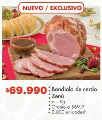 Metro Bondiola de cerdo zenú kg oferta