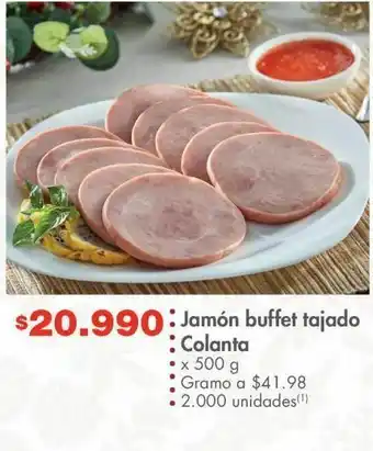 Metro Jamón buffet tajado colanta 500g oferta