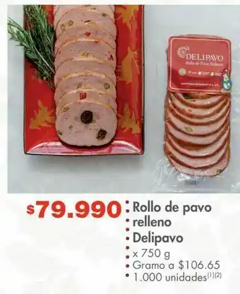 Metro Rollo de pavo delipavo 750g oferta